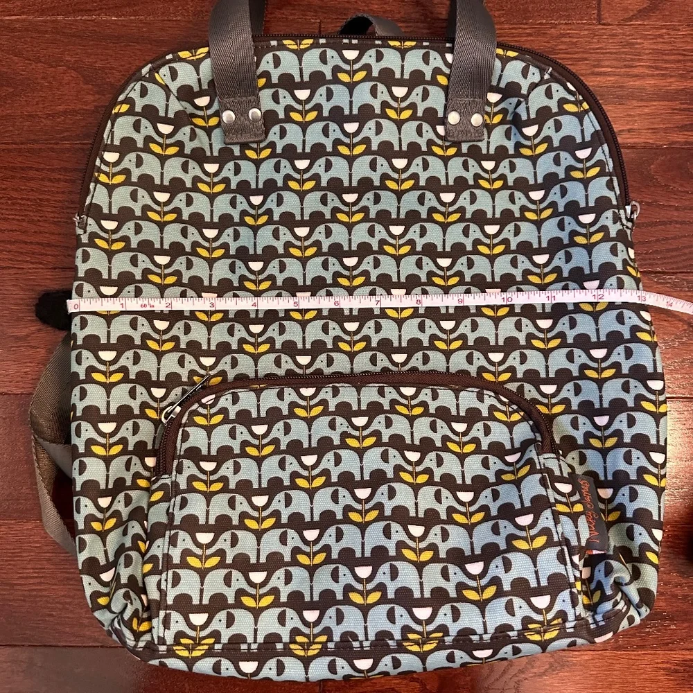 Nicky James EUC Elephant print backpack top handle purse - Picture 11 of 16